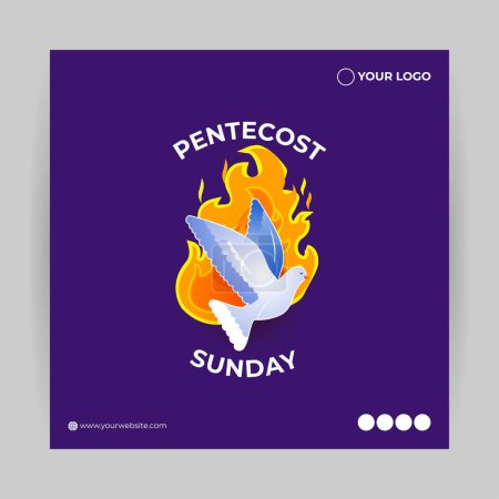 Illustration for Vector illustration of Pentecost social media story feed mockup template - Royalty Free Image