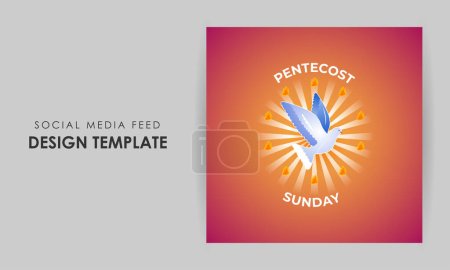 Ilustración de Ilustración vectorial de plantilla de maqueta de alimentación de historia de redes sociales de Pentecostés - Imagen libre de derechos