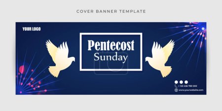 Ilustración de Ilustración vectorial de la maqueta de portada de Pentecostés Facebook Plantilla - Imagen libre de derechos
