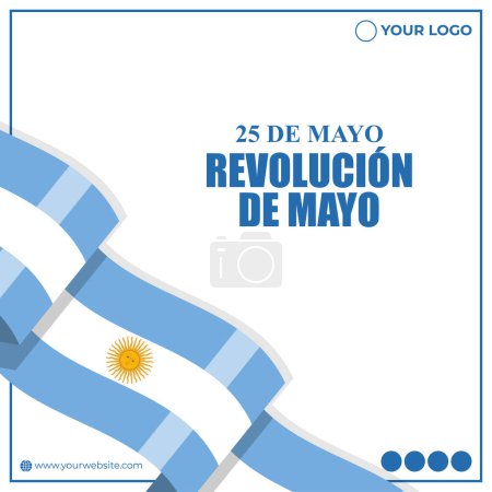 Ilustración de Ilustración vectorial mayo día de la revolución Argentina - Imagen libre de derechos