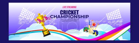 Téléchargez les illustrations : Illustration vectorielle de T-20 Cricket Tournament 2023 modèle de modélisation d'histoire de flux de médias sociaux - en licence libre de droit