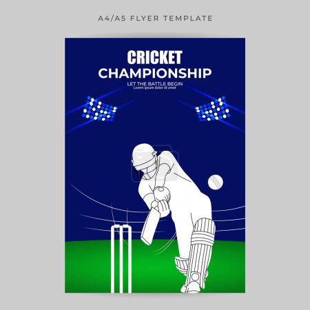 Illustration for Vector illustration of T20 Cricket Tournament 2023 social media story feed a4 mockup template - Royalty Free Image