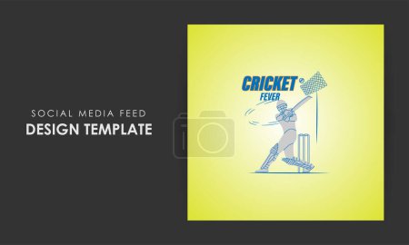 Illustration for Vector illustration of T-20 Cricket Tournament 2023 social media story feed mockup template - Royalty Free Image