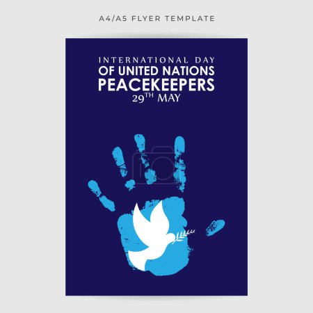 Illustration for Vector illustration of United Nations Peacekeepers Day social media story feed mockup template - Royalty Free Image
