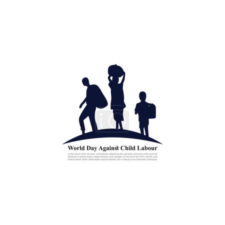 Illustration for Vector illustration of World Day Against Child Labour 12 June social media story mockup template - Royalty Free Image
