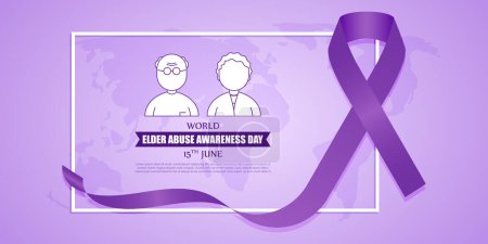 Illustration for Vector illustration of World Elder Abuse Awareness Day social media feed story mockup template - Royalty Free Image