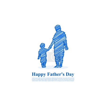 Illustration for Vector illustration of Happy Father's Day 18 June social media feed story mockup template - Royalty Free Image