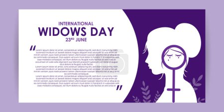 Illustration for Vector illustration of International Widows Day social media feed story mockup template - Royalty Free Image