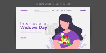 Illustration for Vector illustration of International Widows Day social media feed story mockup template - Royalty Free Image