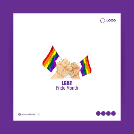 Illustration for Vector illustration of Happy Pride Month social media story feed mockup template - Royalty Free Image