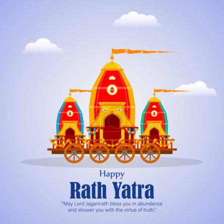 Illustration vectorielle de Happy Rath Yatra social media story feed mockup template