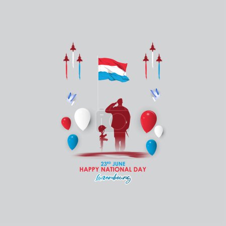 Ilustración de Ilustración vectorial de la plantilla de maqueta de noticias de redes sociales del Día Nacional de Luxemburgo - Imagen libre de derechos