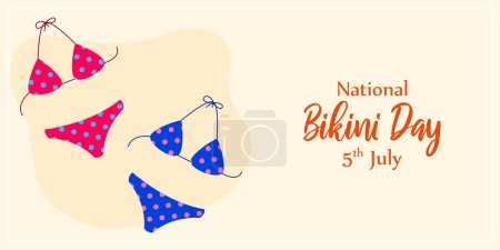 Illustration for Vector illustration of National Bikini Day social media story feed mockup template - Royalty Free Image