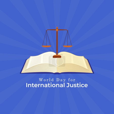Illustration for Vector illustration of World Day for International Justice social media story feed template - Royalty Free Image
