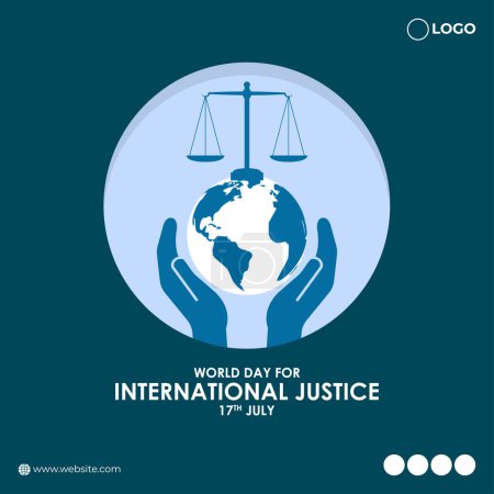 Illustration for Vector illustration of World Day for International Justice social media story feed template - Royalty Free Image