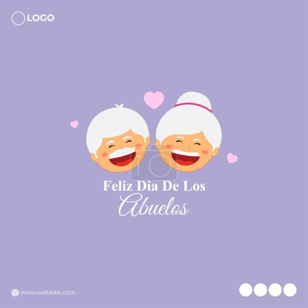 Ilustración de Ilustración vectorial del Feliz Día de los Abuelos en español - Imagen libre de derechos