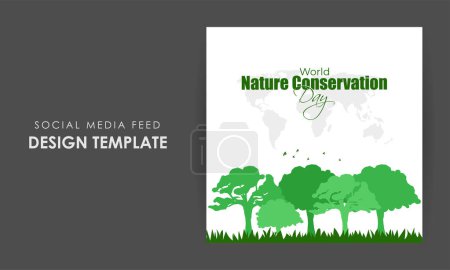 Ilustración de Ilustración vectorial del Día Mundial de la Conservación de la Naturaleza - Imagen libre de derechos