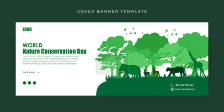 Ilustración de Ilustración vectorial de la portada de Facebook del Día Mundial de la Conservación de la Naturaleza - Imagen libre de derechos