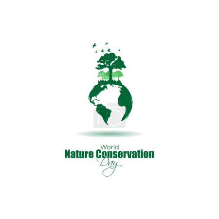 Ilustración de Ilustración vectorial del Día Mundial de la Conservación de la Naturaleza - Imagen libre de derechos