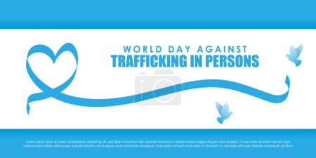 Illustration for Vector illustration of World Day against Trafficking in Persons social media story feed template - Royalty Free Image