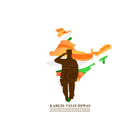Illustration for Vector illustration of Kargil Vijay Diwas social media story feed mockup template - Royalty Free Image