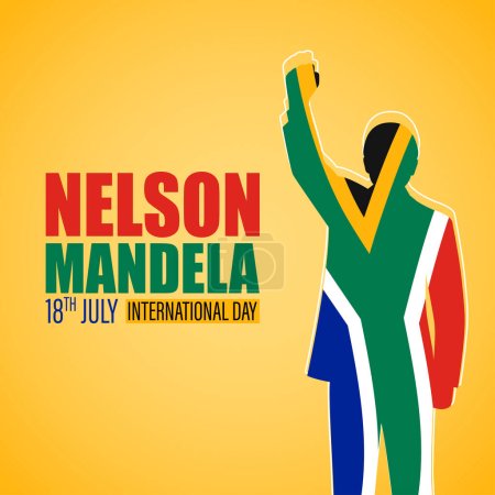 Vector illustration of Happy Nelson Mandela Day social media story feed mockup template