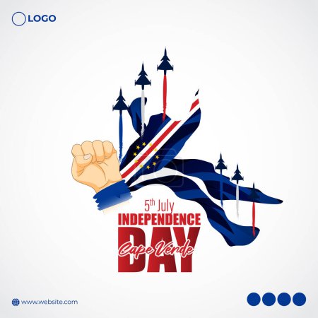 Ilustración de Ilustración vectorial del Día de la Independencia de Cabo Verde 5 July social media story feed mockup template - Imagen libre de derechos