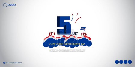 Ilustración de Ilustración vectorial del Día de la Independencia de Cabo Verde 5 July social media story feed mockup template - Imagen libre de derechos