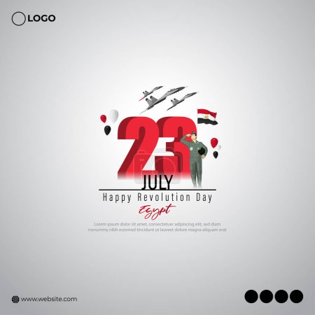 Téléchargez les illustrations : Illustration vectorielle du Jour de la Révolution égyptienne 23 juillet - en licence libre de droit