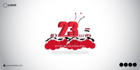 Téléchargez les illustrations : Illustration vectorielle du Jour de la Révolution égyptienne 23 juillet - en licence libre de droit