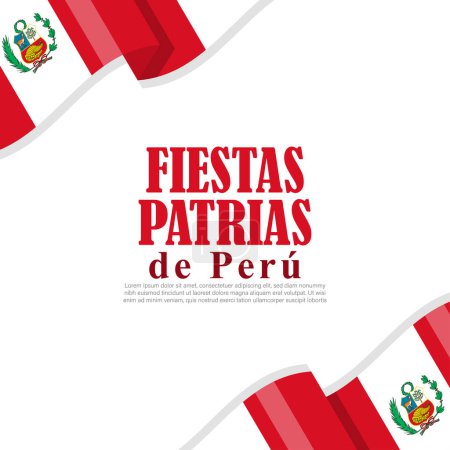 Ilustración de Ilustración vectorial de la plantilla de maqueta de noticias de Happy Peruvian National Holidays - Imagen libre de derechos