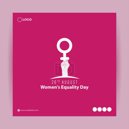 Illustration for Vector illustration of Women's Equality Day social media story feed mockup template - Royalty Free Image