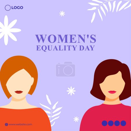 Illustration for Vector illustration of Women's Equality Day social media story feed mockup template - Royalty Free Image