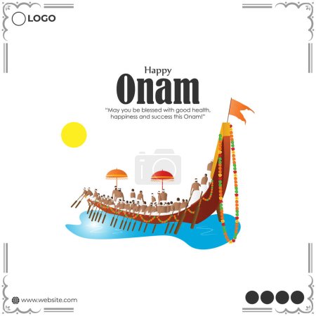 Ilustración de Ilustración vectorial de la plantilla de maqueta de alimentación de historias de redes sociales Happy Onam - Imagen libre de derechos