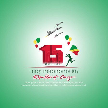 Ilustración de Ilustración vectorial del Día de la Independencia de la República del Congo - Imagen libre de derechos