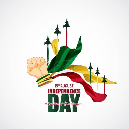 Vector illustration of Republic of the Congo Independence Day social media story feed template