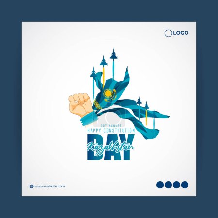 Ilustración vectorial de la plantilla de maqueta del Día de la Constitución de Kazajstán