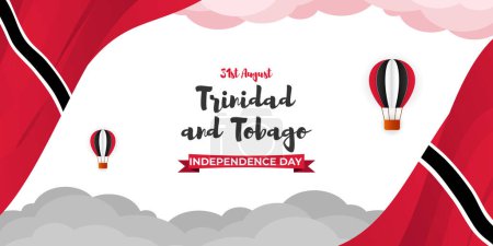 Vector illustration of Trinidad and Tobago Independence Day social media story feed mockup template