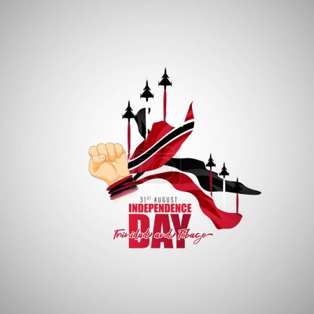 Vector illustration of Trinidad and Tobago Independence Day social media story feed mockup template