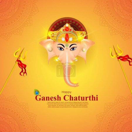 Téléchargez les illustrations : Illustration vectorielle de Happy Ganesh Chaturthi modèle de modélisation d'histoire de médias sociaux - en licence libre de droit
