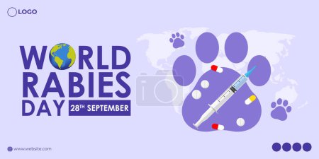 Vector illustration of World Rabies Day banner