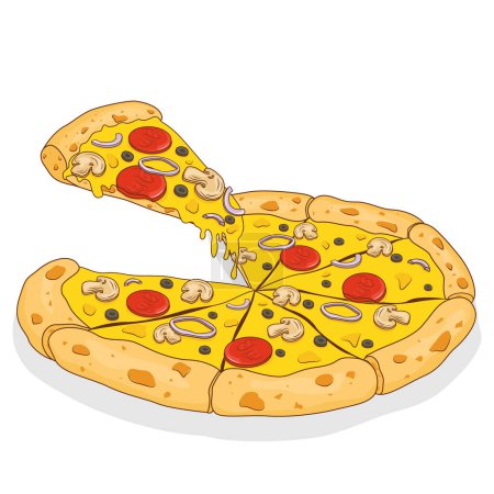 Illustration for Pizza. Vector flat illustration. - Royalty Free Image