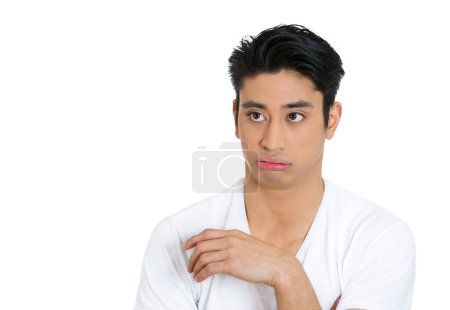 Photo for Portrait of an annoyed displeased difficult young man - Royalty Free Image