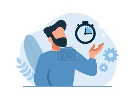 Illustration for Time management and productivity concept - Royalty Free Image