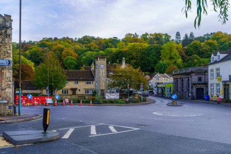 Photo for Nailsworth, UK - October 17, 2022: View of the town central square in Nailsworth, the Cotswolds region, England, UK - Royalty Free Image