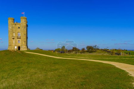 Photo for Broadway, UK - October 18, 2022: View of the Broadway Tower and countryside landscape, in the Cotswolds region, England, UK - Royalty Free Image