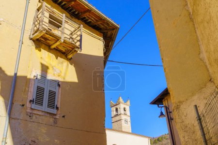 Photo for View of the Vigolo Baselga village, on a clear winter day, Trentino, Northern Italy - Royalty Free Image