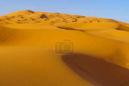 Photo for View of the sand dunes pattern in Merzouga, the Sahara Desert, Morocco - Royalty Free Image