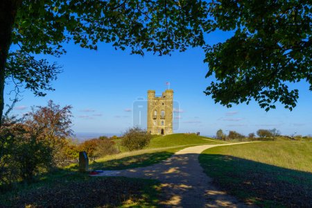 Photo for Broadway, UK - October 18, 2022: View of the Broadway Tower and countryside landscape, in the Cotswolds region, England, UK - Royalty Free Image