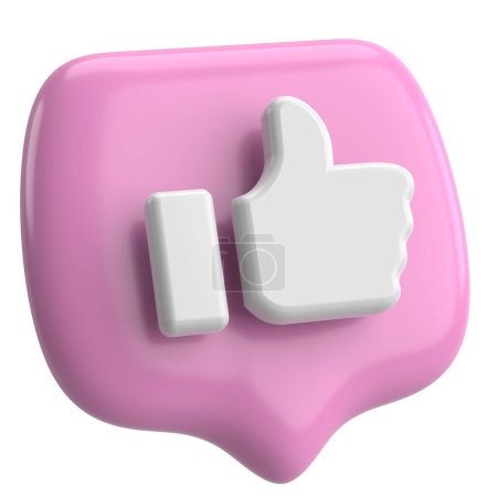 Like icon. Like button. 3D illustration.